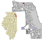 Cook County Illinois incorporated and unincorporated areas Buffalo Grove highlighted